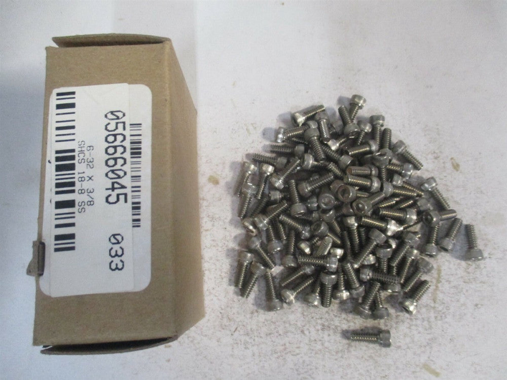 (R40666440) #6-32 UNC 18-8 Stainless Steel Hex Socket Cap Screw - Pack of 100