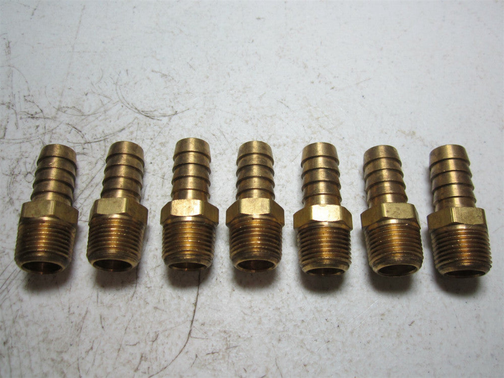 Coilhose Pneumatics (B0806) 1/2" ID x 3/8" MPT Brass Hose Barb - Pack of 7