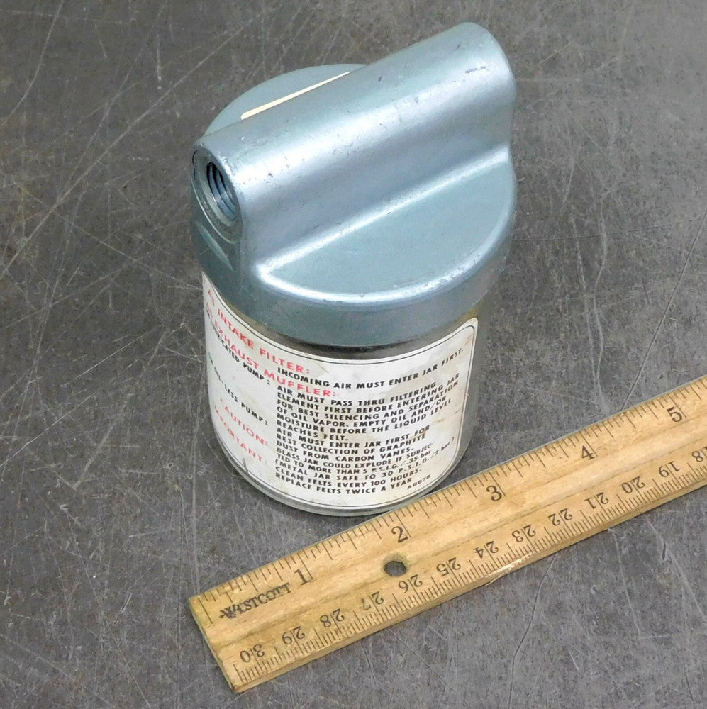 Gast Intake Filter- AB678  Air Flow Intake / Exhaust Muffler 30 PSI 1/4" npt
