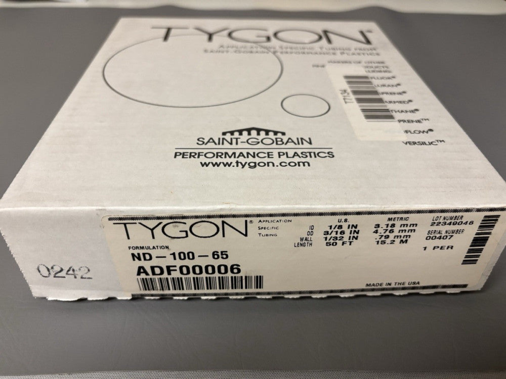 Tygon ND-100-65 Tubing 1/8"ID 3/16"OD 1/32"Wall 50ft