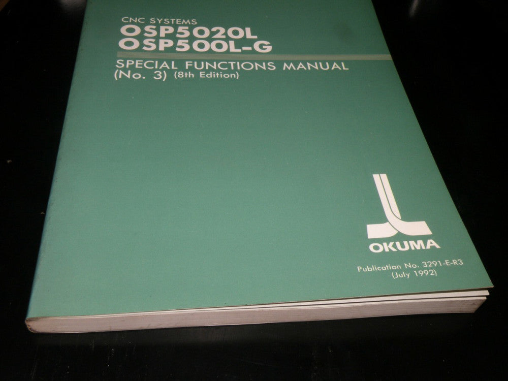 Okuma 3291-E-R3 Special Functions #3 8th Edition July 1992 OSP 5020L / 500L-G