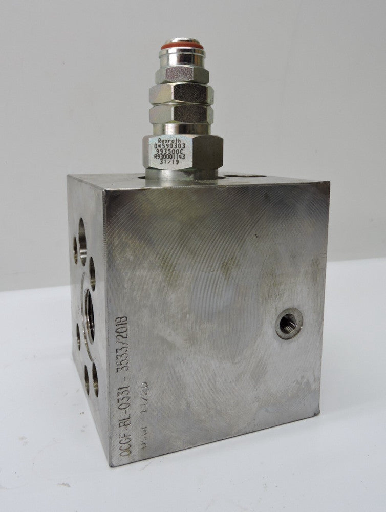 Hydraulic Manifold Block 0CGF-BL-0331-3533 2018 w/ Rexroth R930001143