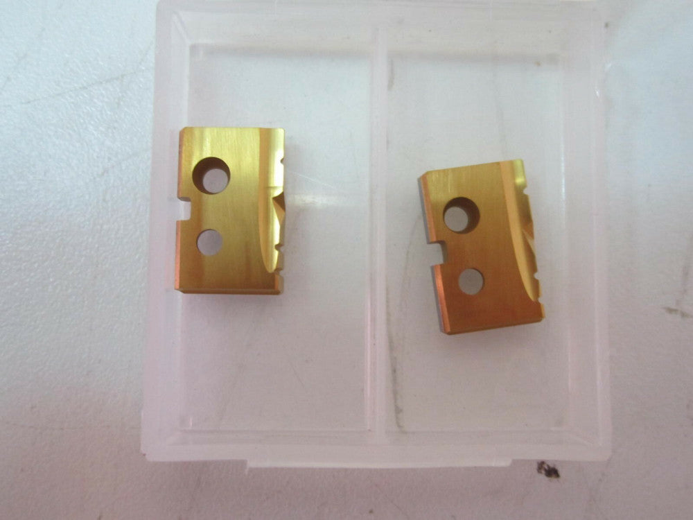 (2) Amec T-A 1C20T-0022-FB Flat Bottom 11/16" TiN Carbide Spade Drill Inserts