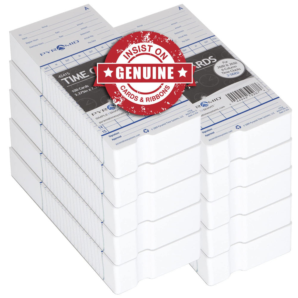 - Authentic Time Cards (42415MB) for Pyramid Models 2500, 2500K1, 2600 and 26...