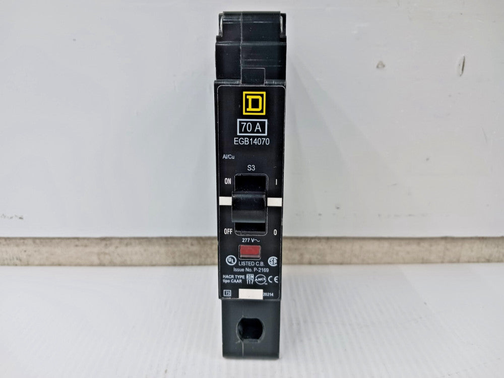 Square D 70 Amp Bolt-On Circuit Breaker 1 Pole 277 VAC 35kA EGB14070