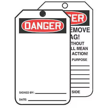 Accuform Tar423 Danger Tag, General Safety, Cardstock, 6 1/4 In H X 3 In W,
