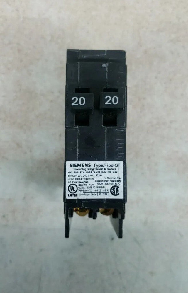 1) New! ITE Siemens Q2020 QT2020 Tandem 1 Pole 20 Amp Plug In Breaker W#