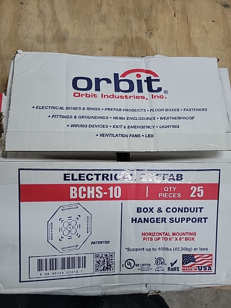 New Old Stock! Orbit Box of 13 BCHS-10 BCHS10 Box & Conduit Hanger