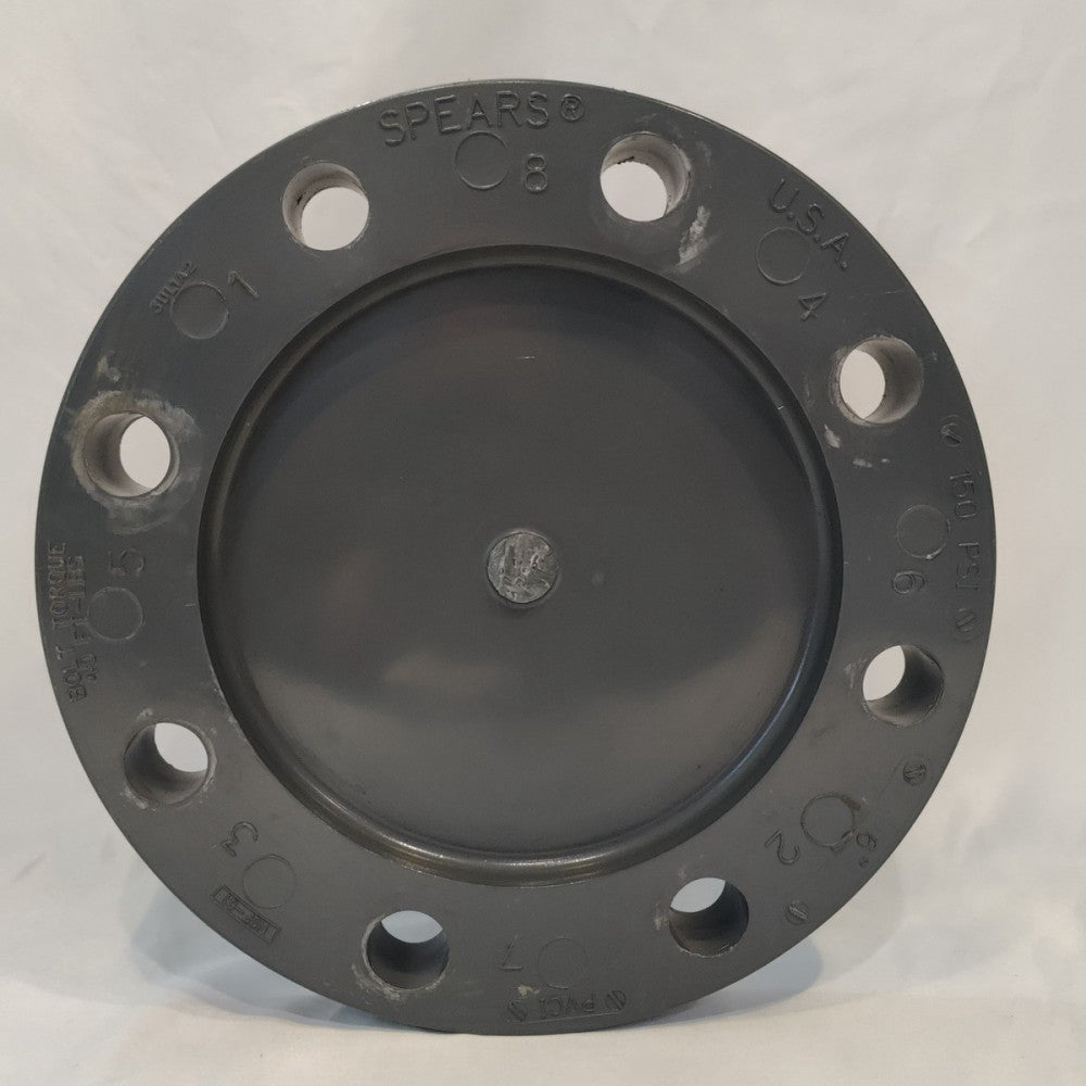 6” SPEARS PVCI Size 6 Inch 8 Hole Blind Pipe Flange 150 PSI 40 FT-LBS Torque