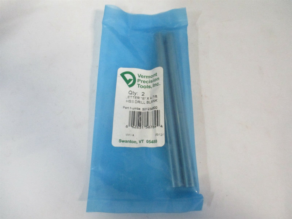 Vermont Gage (501234800) 0.3480 x 4-7/8" OAL HSS Letter S Jobber Drill Shank 