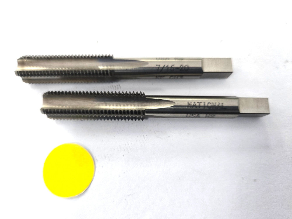 NATIONAL CUTTING TAP WITH TAPERED CHAMFER  #7/16-20 NF GH3 LOT OF 2