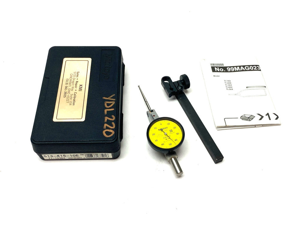 Mitutoyo 513-415-10E Dial Test Indicator 1.0mm Range, 0.01mm Graduation TI-123EX