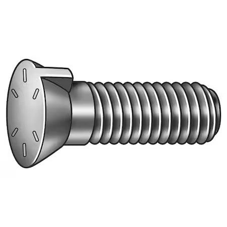 Zoro Select 1Cgd1 Bucket Tooth Plow Bolt, 3/4"-10 Thrd Sz, 4 1/2 In L, Flat