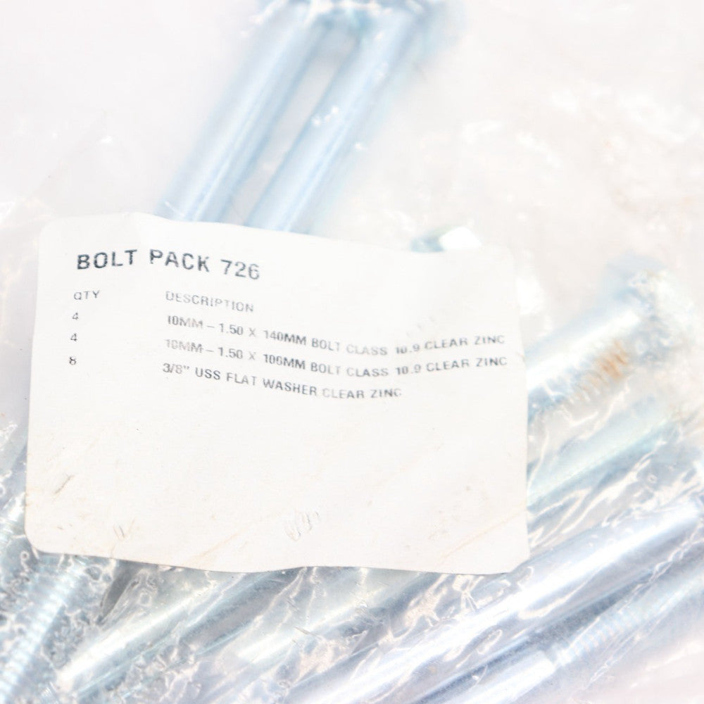 (8-Pk) Bolt Pack Class 10.9 Clear Zinc with Washer 10 MM-1.50 x 140 MM 726 