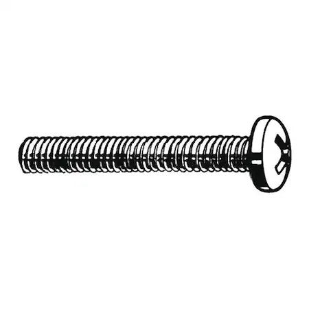 Zoro Select U51211.016.0037 #8-32 X 3/8 In Phillips Round Machine Screw, Plain