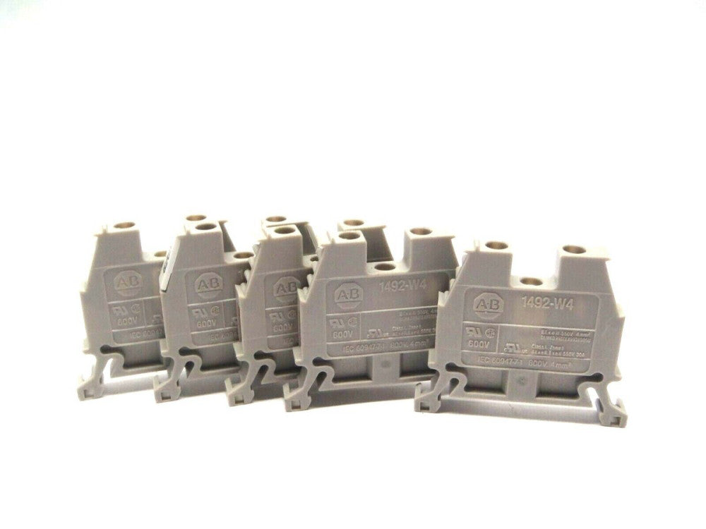 Allen Bradley 1492-W4 Gray Terminal Block 2 Wire 800V 4mm LOT OF 5