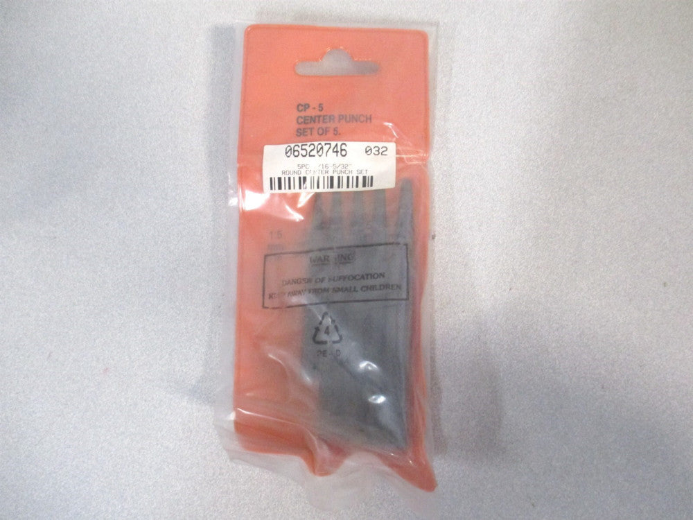 Groz (CP/5) 1/16 to 5/32″ Round Center Punch Set with Vinyl Pouch - 5 Pieces