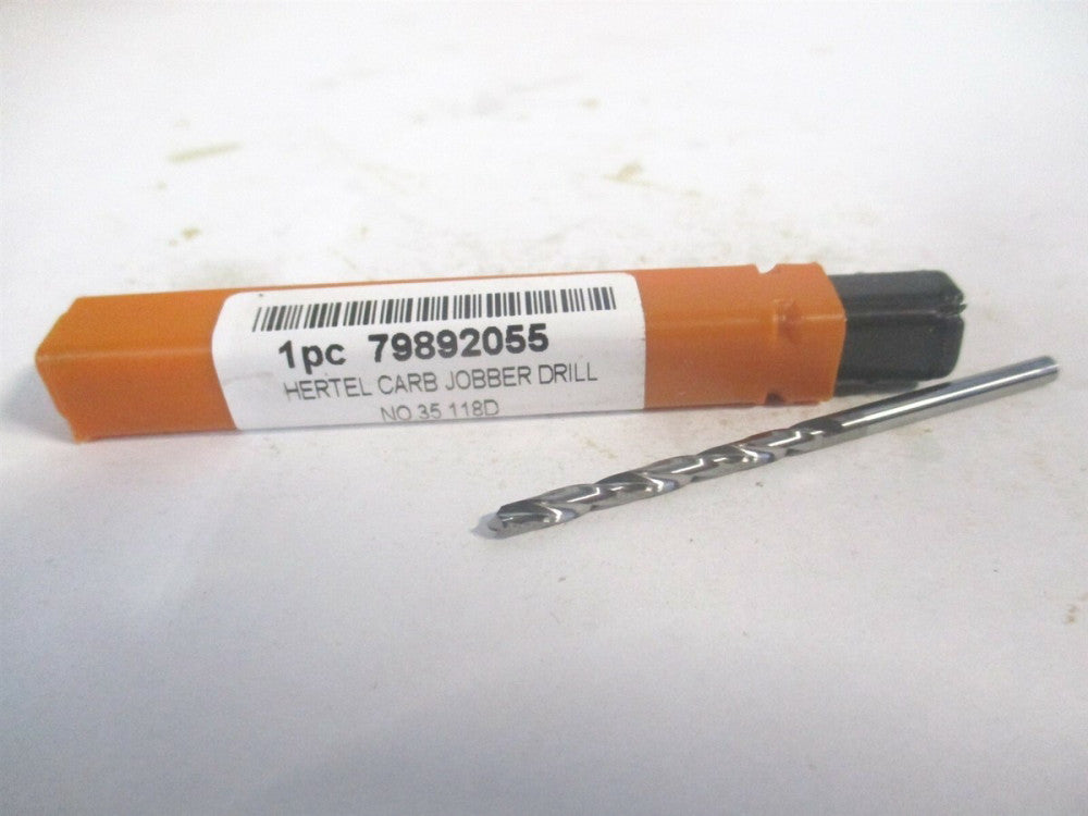 (79892055) #35 1-1/4" x 2-1/4" OAL 118° Solid Carbide Straight Jobber Drill 