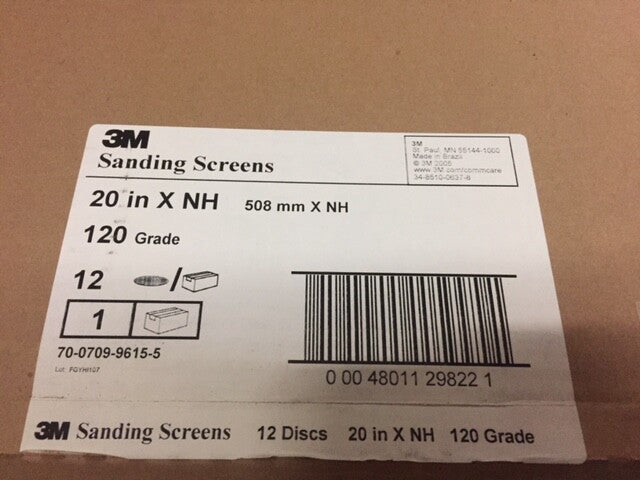 (Case of 12) 3M 29822 Sanding Screen Disc 20" 120 Grit (NEW)