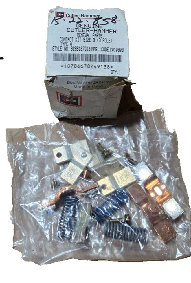 CUTLER HAMMER 626B187G13 CONTACT KIT SIZE 3 (3 POLE) TYPE A 626B187G13 NEW