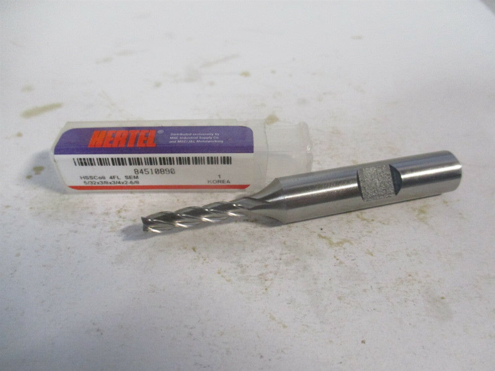 (E299914117) 5/32" x 3/4" x 3/8" x 2-5/8" OAL 4 Flute Cobalt Square End Mill 