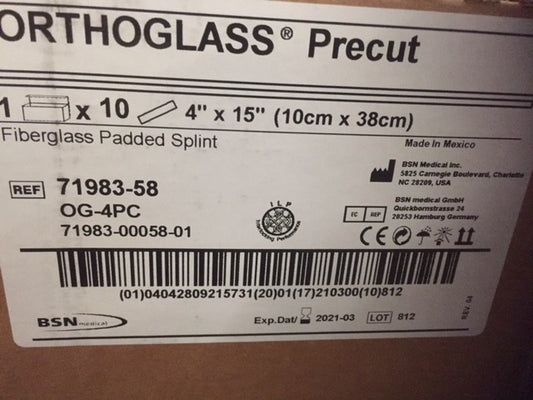 (Pack of 10) BSN Medical OG-4PC ORTHO-GLASS Pre-Cut Splints, 4" x 15" (NEW)