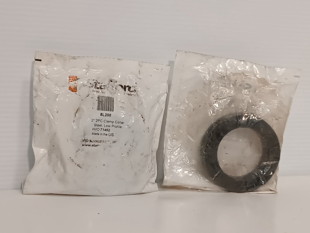 Lot of 2: Stafford 8L200 2" 2-piece low profile steel clamp collars, made in USA