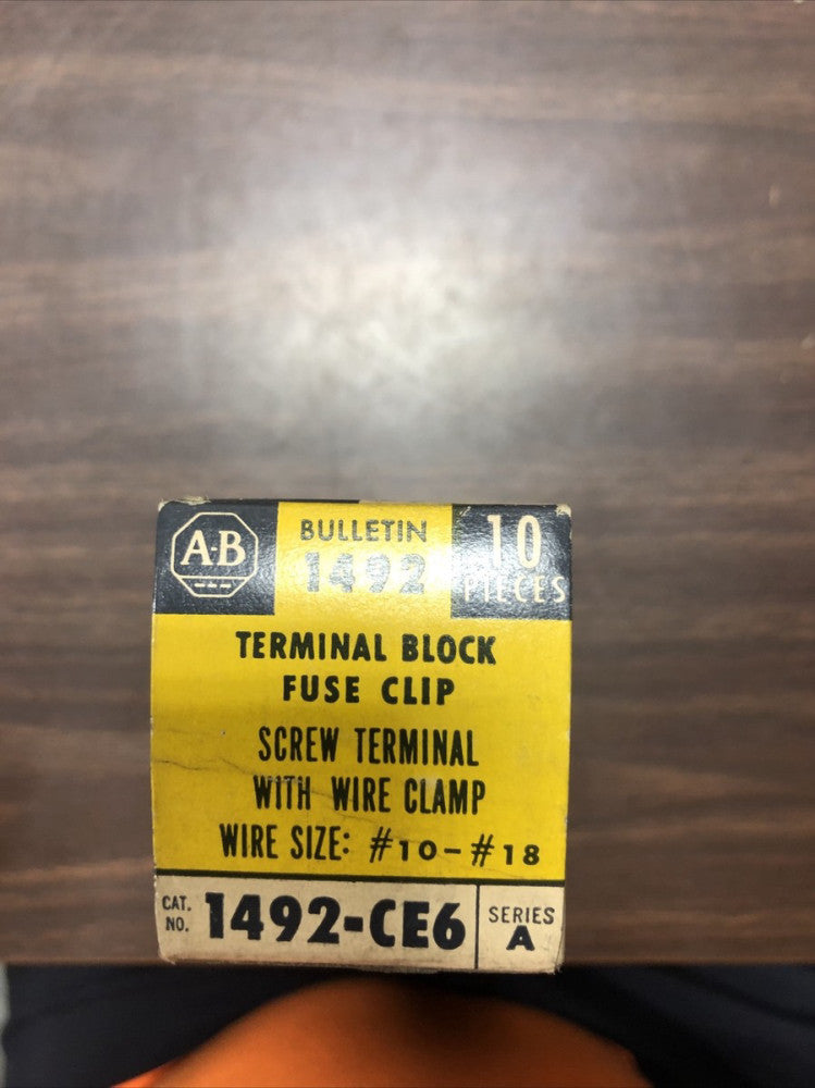 AB Allen Bradley Fuse Holders Clip 1492-CE6 Box of 10 NEW old Stock