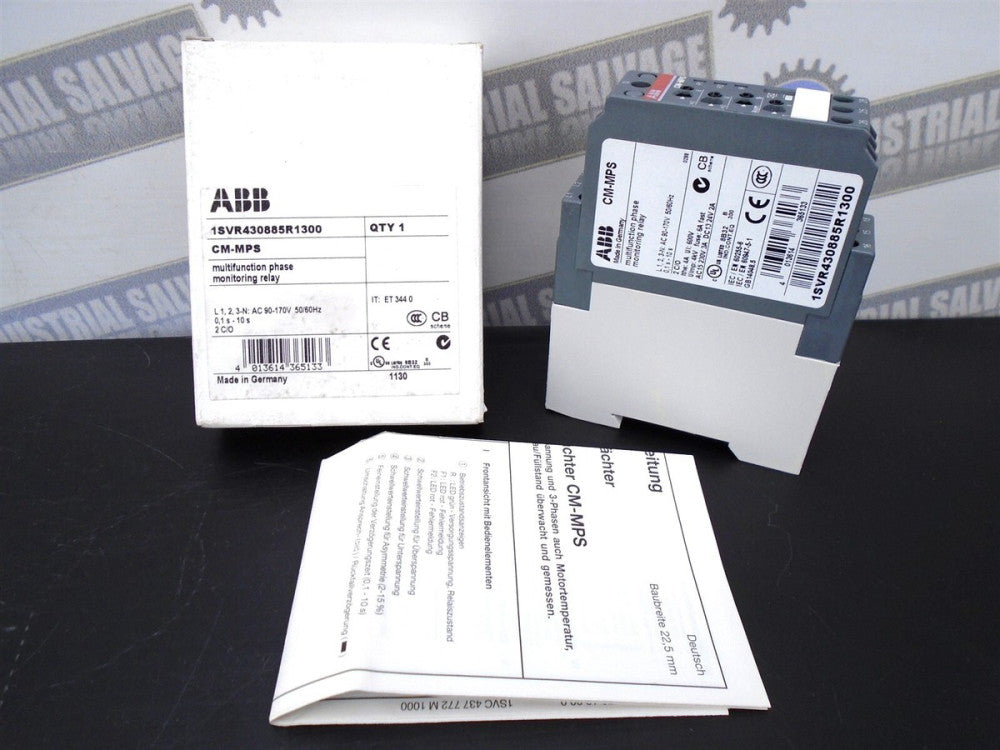 ABB - 1SVR430885R1300 - CM-MPS - MULTI-PHASE MONITORING RELAY - 90-170 VAC (NEW)
