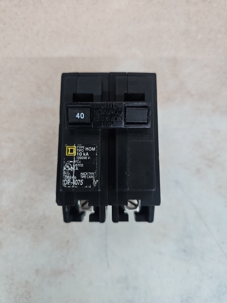 New Take Out Square D HOM240 Black 120-240V 40A 2 Pole Unit Circuit Breaker