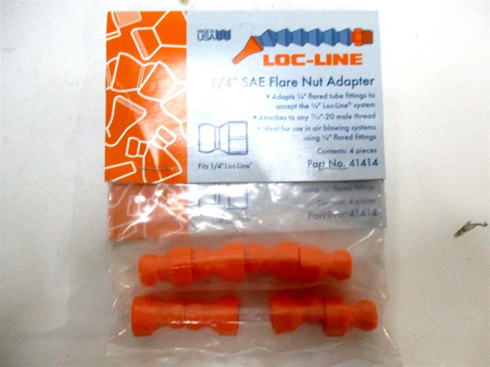 Loc-Line (41414) 1/4 Hose Inside Adapter Acetal Copolymer Flare Nut Adapter 8 PC