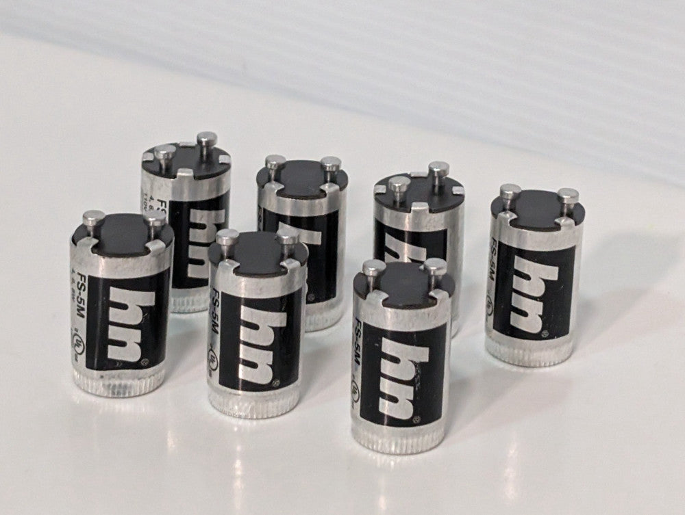 Lot of 7: Etlin-Daniels HN FS-5M automatic lamp starters, metal can, 4, 6, 8W