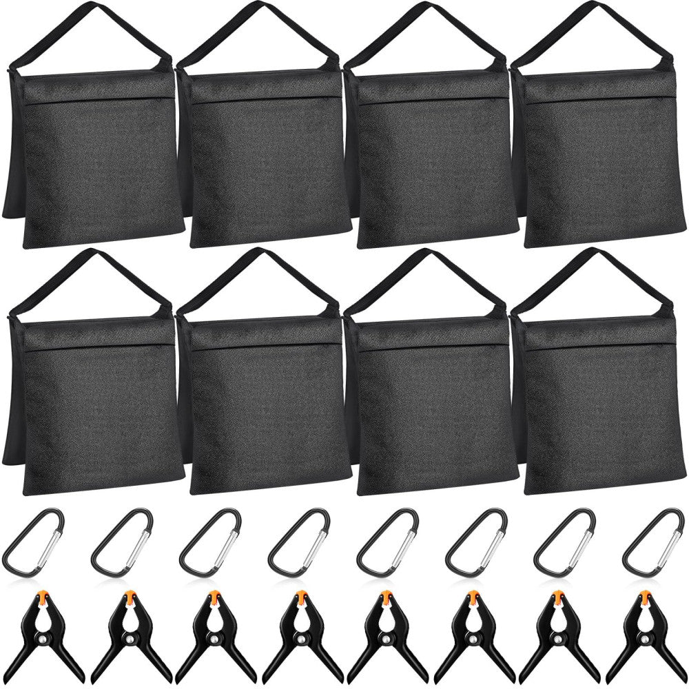12 Sets Sandbag Outdoor Curtain Weighted Bags Sets with Spring Clamps, Hooks ...