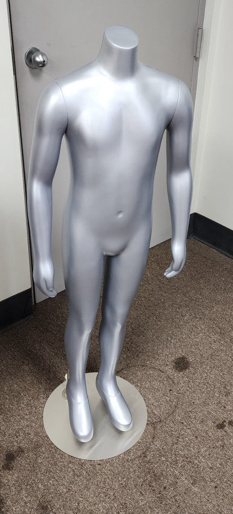 48” Child  Headless Mannequin Magnetic Arms Torso Form Grey CP1L-LS-SN
