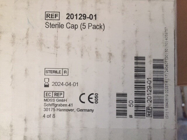 (Case of 50) 2012901 / 20129-01 CAP STERILE - 5 pack, Exp 04/2024 (NEW)