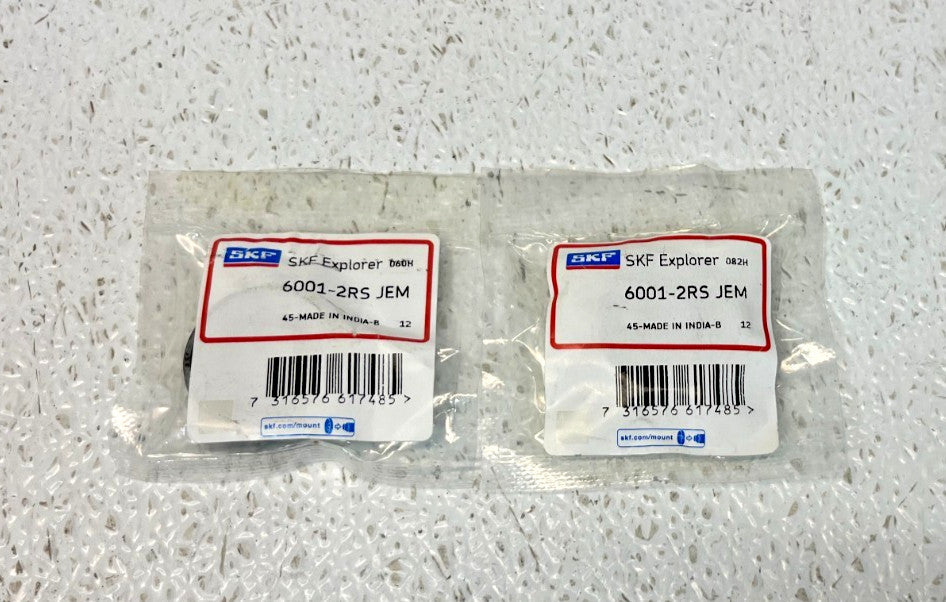 Lot of 2 SKF 6001-2RS-JEM Bearings