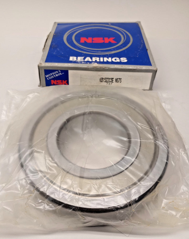 NSK 6315ZZC3E Ball Bearing 75mm ID X 160mm X 37mm W Shielded 6315ZZ-C3