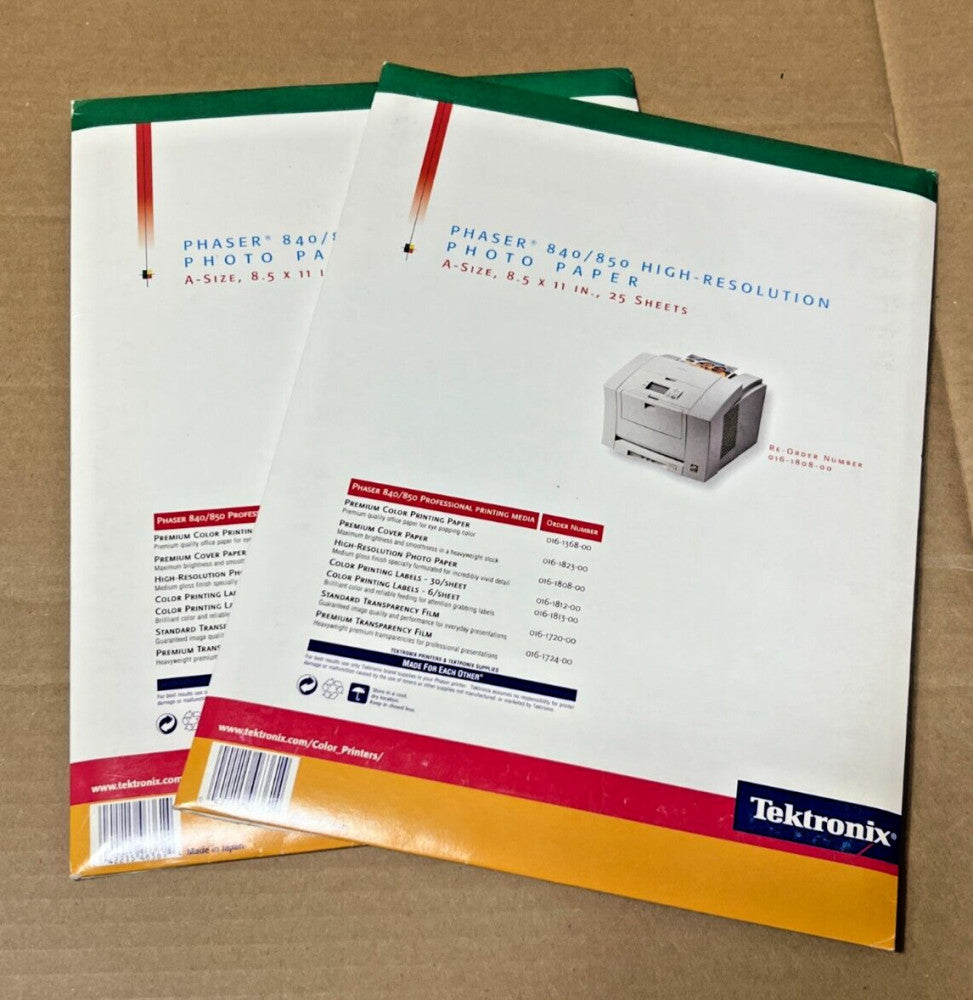 2 x 25pc Tektronix Phaser 840/850 High-Resolution Photo Paper 8.5"x11" [SH]