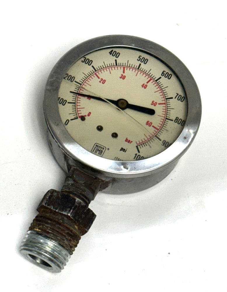 NUOVA FIMA HYDRAULIC PRESSURE GAUGE 1000 PSI  70 BAR 1/4"IN CONNECTION DIAMETER