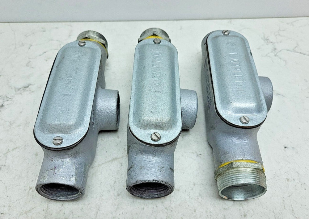 3 Pack Appleton 1" Npt Unilet 1 T Form 35 Conduit Body Enclosure w/ Cover Gasket