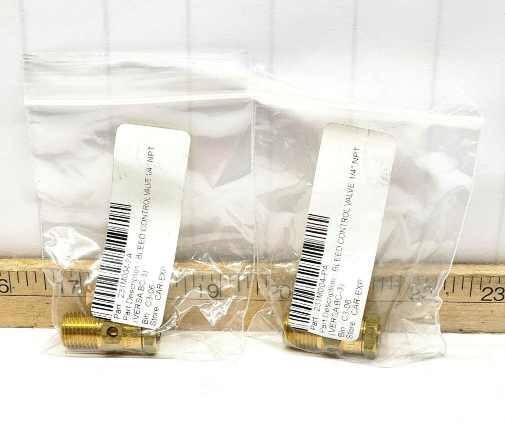 2) New Versa 1/4" NPT Brass Bleed Control Valve Model No. BC-3  LOT OF 2