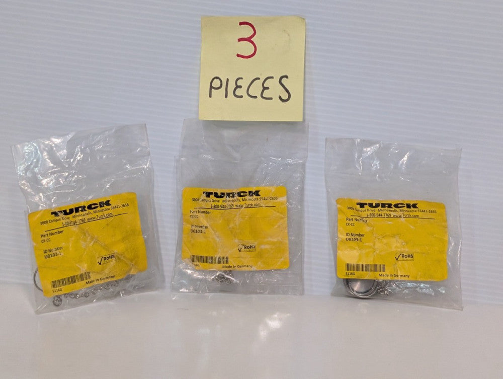 Lot of 3 Turck CK-CC / U0103-1  Female M23 Multifast Closure Cap, Fastening Chn.