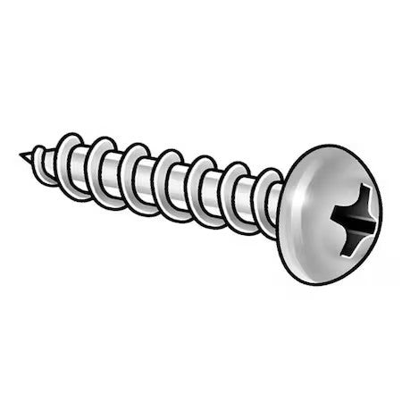 Zoro Select U51662.024.0150 Sheet Metal Screw, #14 X 1-1/2 In, Plain 18-8