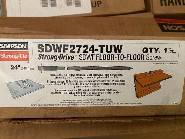 Simpson Strong-Tie SDWF2724-TUW - 24" Floor-To-Floor Take Up Screw Kit 25 Piece