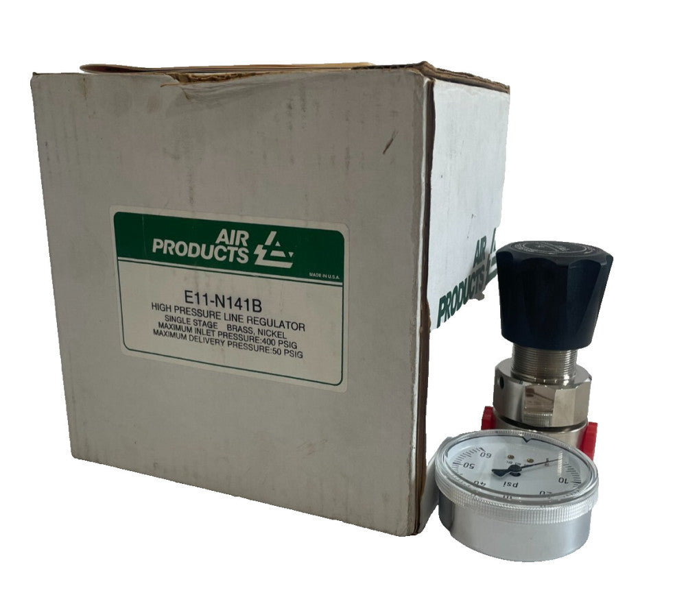NEW AIR PRODUCTS E11-N141B HIGH PRESSURE LINE REGULATOR W/ GAUGE E11N141B