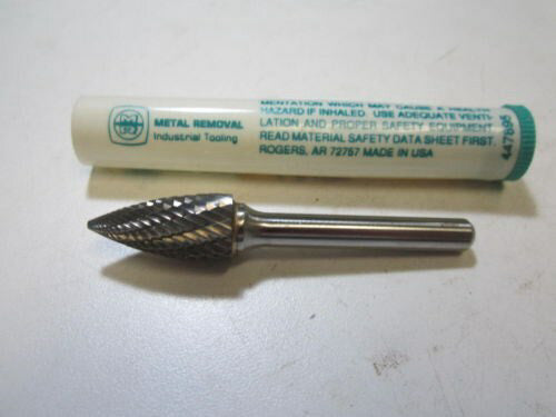 Metal Removal SG-5 Carbide 1/2 x 1/4 x 1 x 2-3/4" Pointed Tree Shaped Bur 