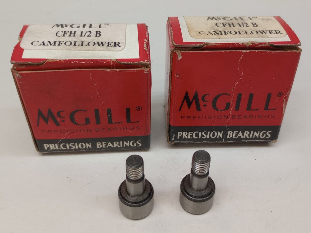McGill CFH-1/2-B Cam Follower 1/2" Roller OD 3/8" Roller Width (Pack of 2)