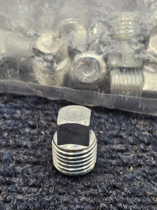 (20 PIECES) Hosepower-North Tucs 66671: 1/4 Zinc Plated Square Head Steel Plugs