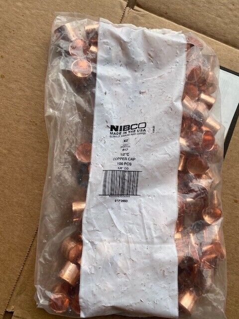 (100 PACK) NIBCO 617 1/2" C Copper Cap