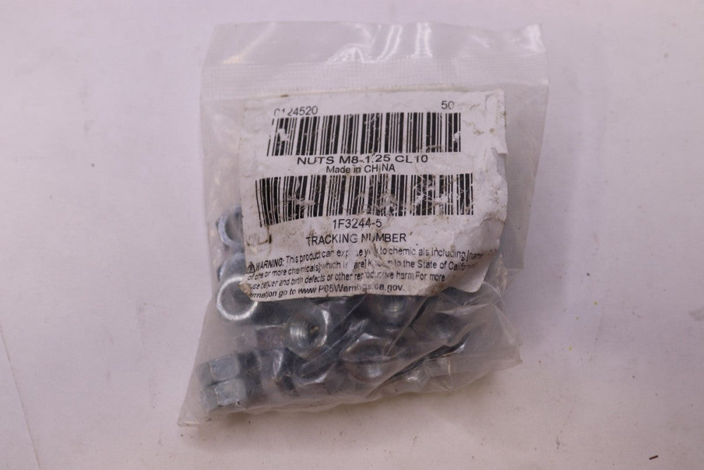 (50-Pk) Imperial Right Hand Hex Nut Class 10.9 Steel Zinc Plated M8-1.25 12452 
